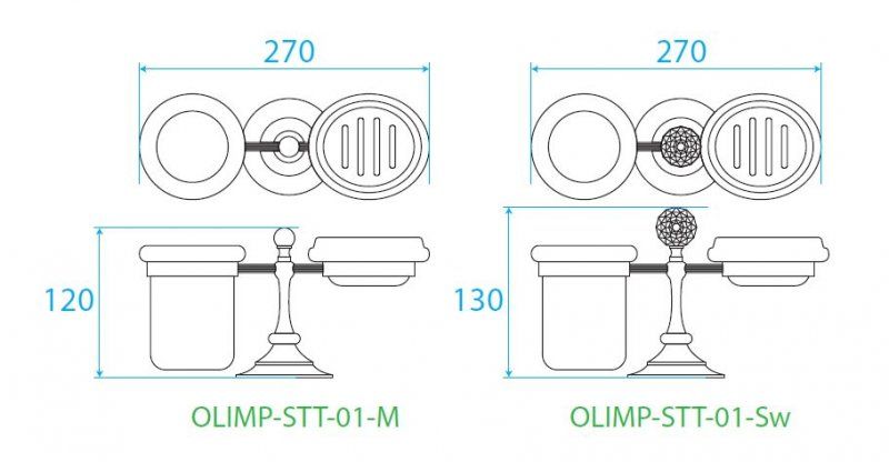 ✔️Стакан/мыльница подвесные Cezares Olimp OLIMP-STT-03/24-M купить за 164 300 тенге в Казахстане г. Астане, Алмате, Караганде