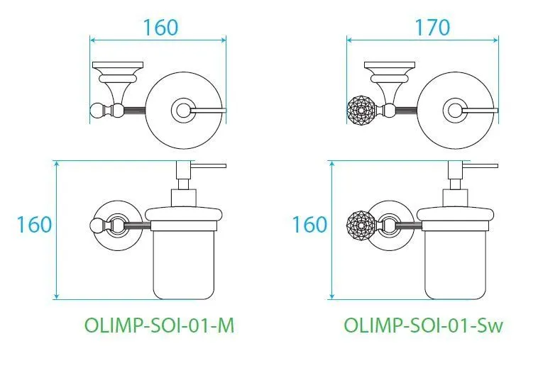 ✔️Дозатор для жидкого мыла подвесной Cezares Olimp OLIMP-SOI-02-M купить за 113 400 тенге в Казахстане г. Астане, Алмате, Караганде
