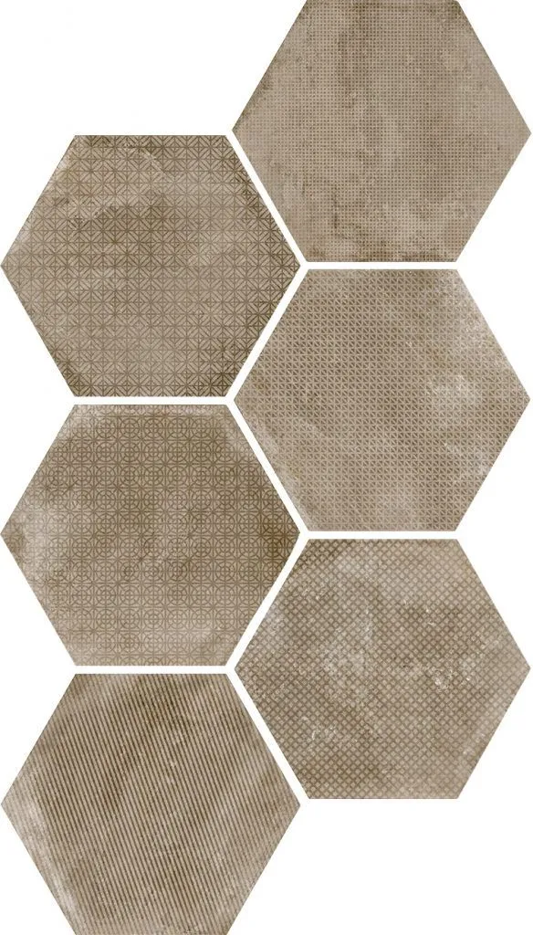✔️Керамическая плитка Urban Hexagon Melange Nut 29,2*25,4 купить за  в Казахстане г. Астане, Алмате, Караганде
