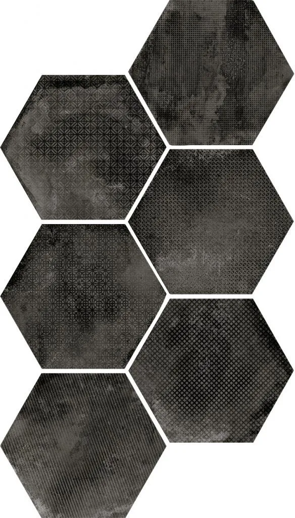 ✔️Керамическая плитка Urban Hexagon Melange Dark 29,2*25,4 купить за  в Казахстане г. Астане, Алмате, Караганде