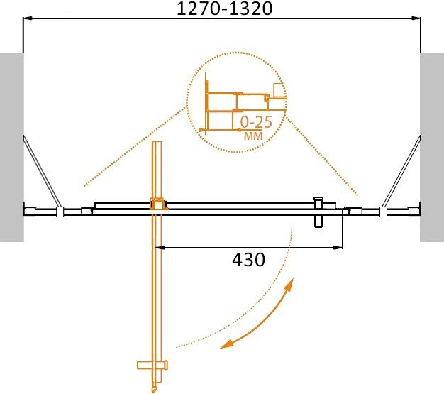 ✔️Душевая дверь в нишу Cezares Molveno MOLVENO-BA-12-70+60-C-Cr-IV купить за 372 500 тенге в Казахстане г. Астане, Алмате, Караганде