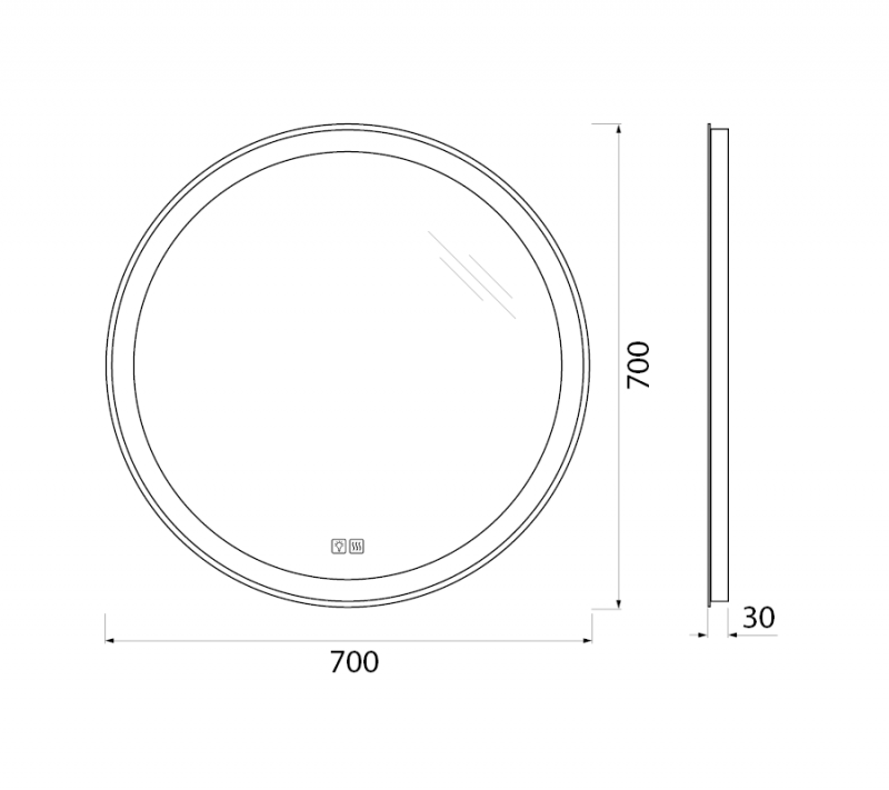 ✔️Зеркало  BelBagno  SPC-RNG-700-LED-TCH-WARM купить за 87 900 тенге в Казахстане г. Астане, Алмате, Караганде