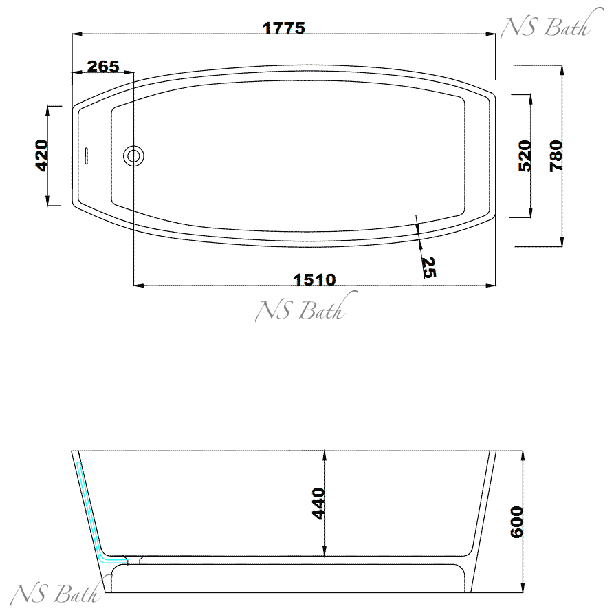 ✔️Ванна NS Bath NSB-17780 купить за 2 622 000 тенге в Казахстане г. Астане, Алмате, Караганде