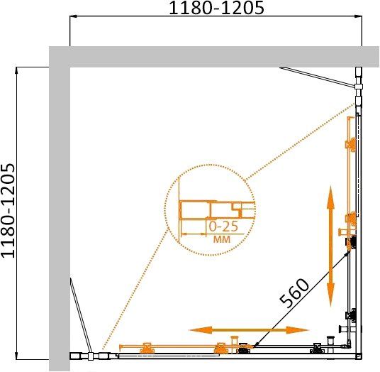 ✔️Душевой уголок Cezares Molveno MOLVENO-A-22-100+20-C-Cr-IV купить за 462 700 тенге в Казахстане г. Астане, Алмате, Караганде