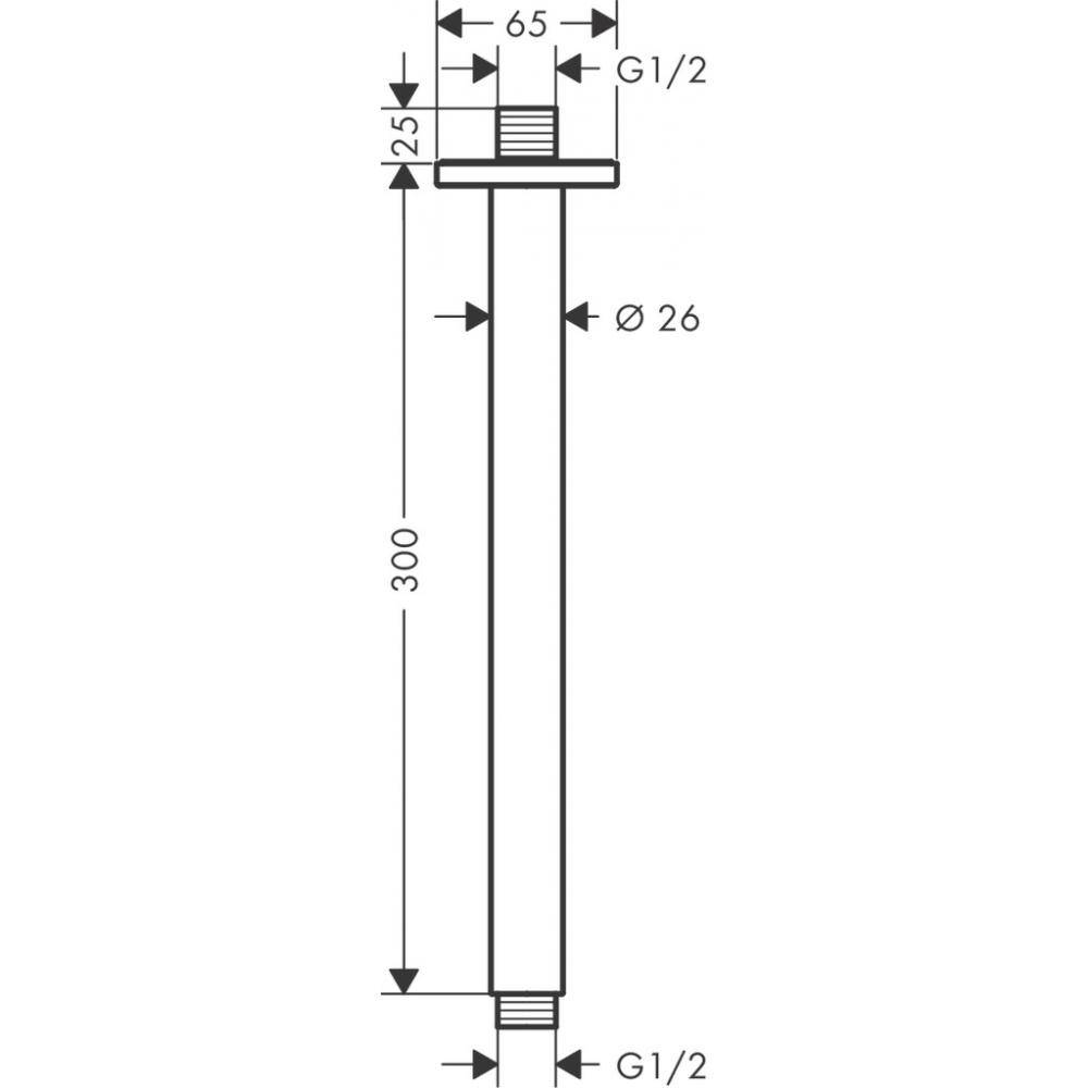 ✔️Кронштейн для верхнего душа Hansgrohe  Vernis Shape 26407000 хром купить за 36 400 тенге в Казахстане г. Астане, Алмате, Караганде