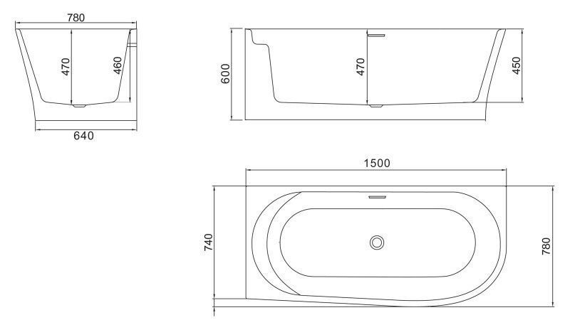 ✔️Акриловая ванна BelBagno BB410-1500-780-L купить за 555 500 тенге в Казахстане г. Астане, Алмате, Караганде