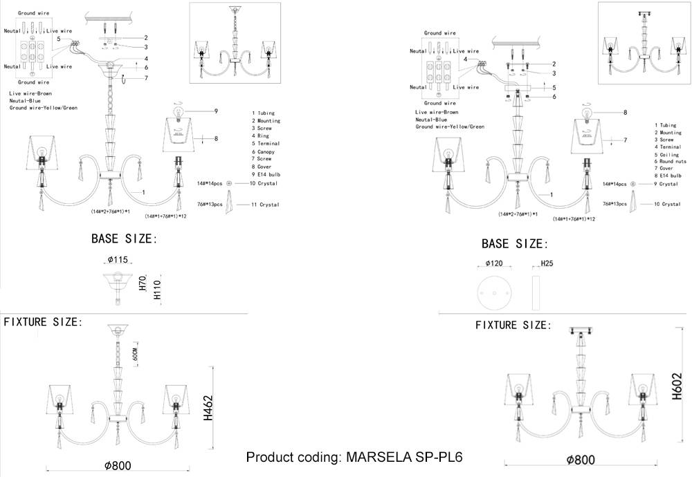 ✔️Люстра Crystal Lux MARSELA SP-PL6 NICKEL купить за 197 600 тенге в Казахстане г. Астане, Алмате, Караганде