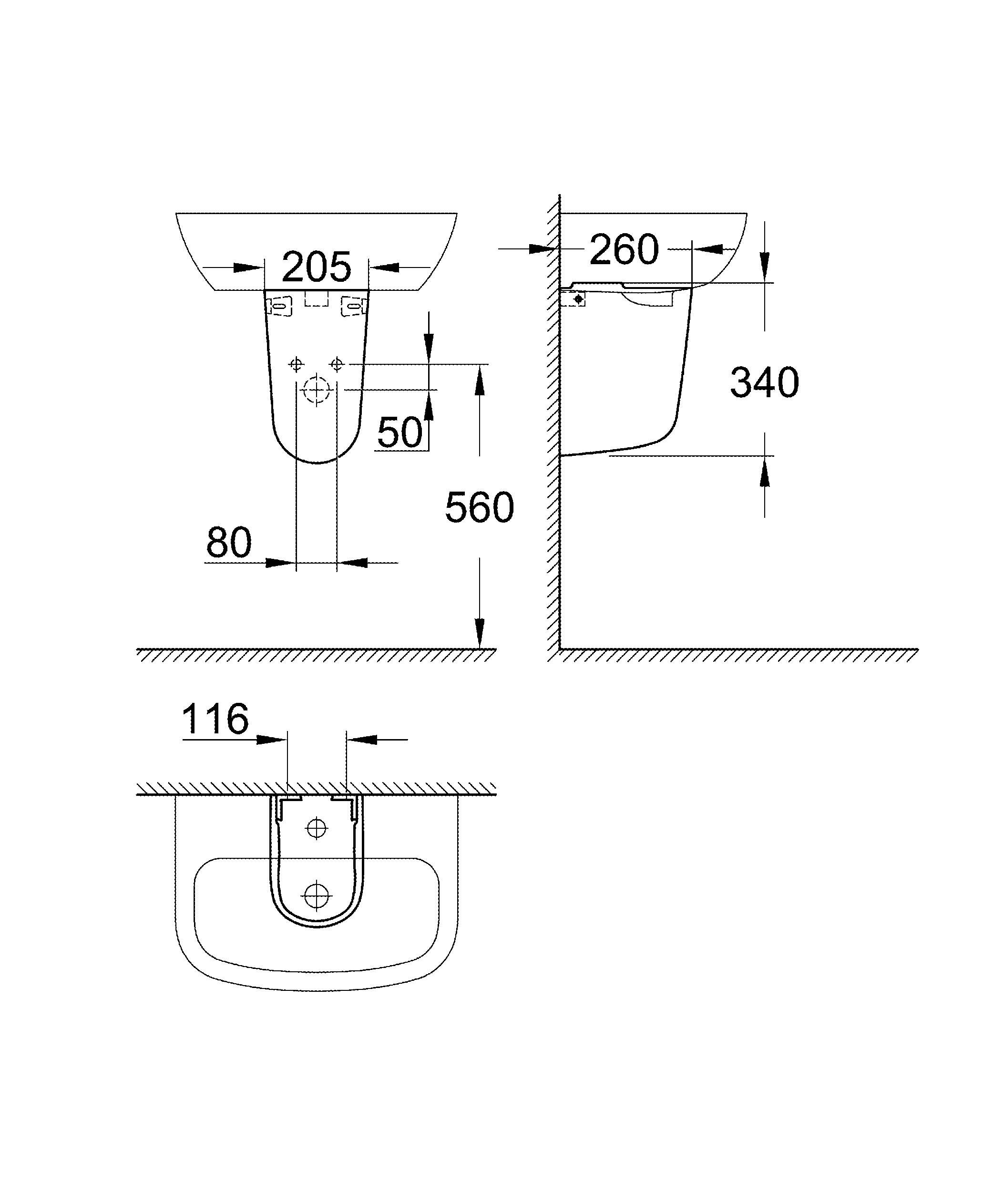 ✔️Полупьедестал Grohe Bau Ceramic 39426000 купить за 36 700 тенге в Казахстане г. Астане, Алмате, Караганде