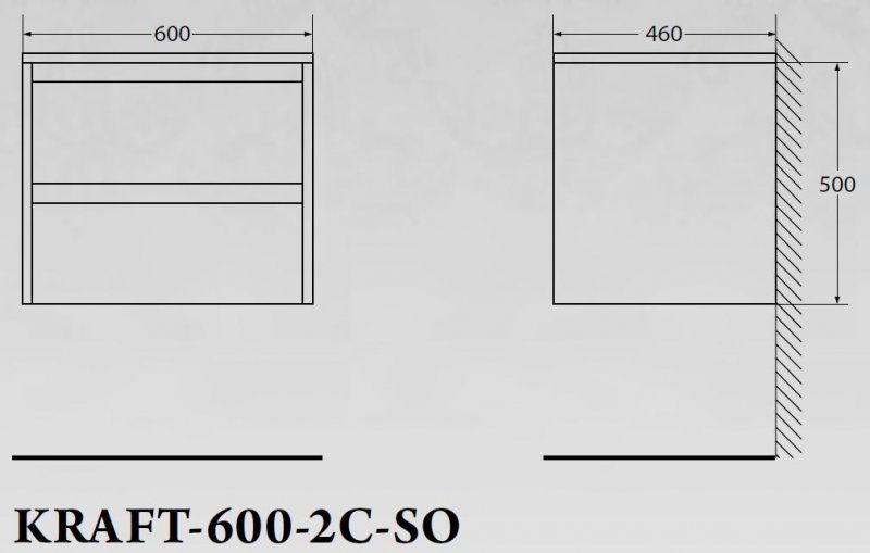 ✔️Тумба с раковиной подвесная BelBagno KRAFT KRAFT-600-2C-SO-RNN купить за 174 200 тенге в Казахстане г. Астане, Алмате, Караганде