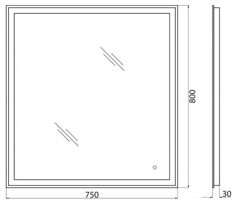 ✔️Зеркало  BelBagno  SPC-GRT-750-800-LED-TCH купить за 81 000 тенге в Казахстане г. Астане, Алмате, Караганде