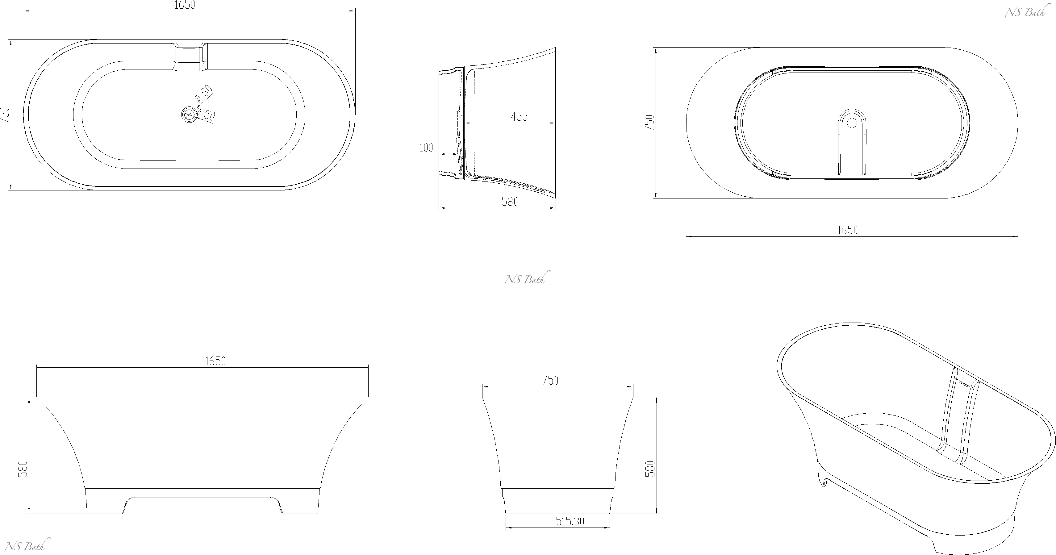 ✔️Ванна NS Bath NSB-16752 купить за 2 622 000 тенге в Казахстане г. Астане, Алмате, Караганде