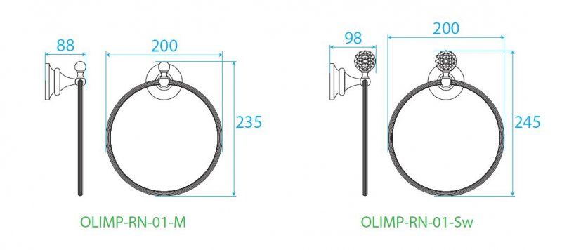 ✔️Полотенцедержатель Cezares Olimp OLIMP-RN-01-M купить за 55 600 тенге в Казахстане г. Астане, Алмате, Караганде