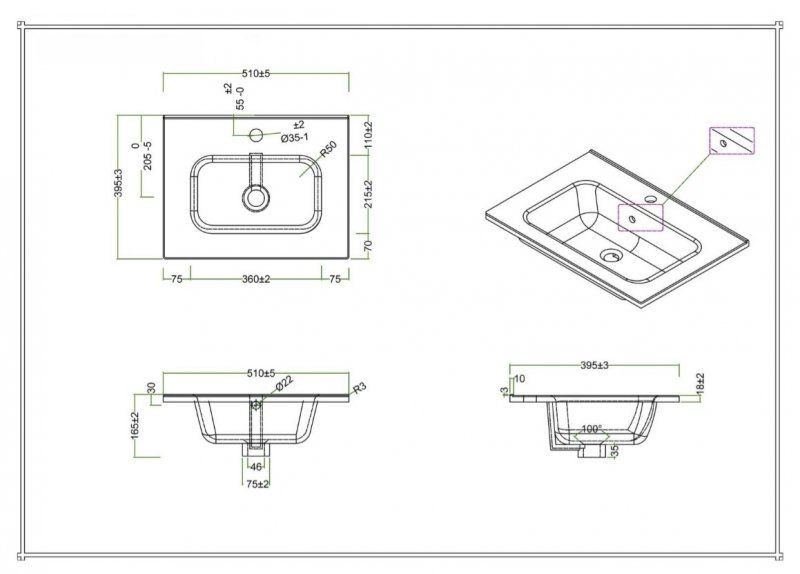 ✔️Раковина BelBagno KRAFT39 BB500/390ETL купить за 1 тенге в Казахстане г. Астане, Алмате, Караганде