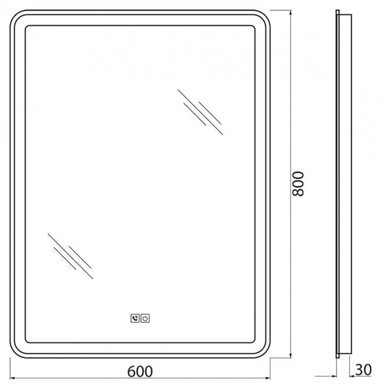 ✔️Зеркало  BelBagno  SPC-MAR-600-800-LED-TCH-PHONE купить за 127 100 тенге в Казахстане г. Астане, Алмате, Караганде