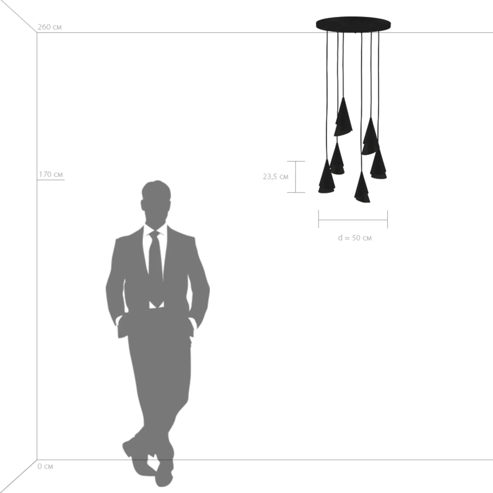 ✔️Люстра Lightstar Cone 757060 купить за 266 000 тенге в Казахстане г. Астане, Алмате, Караганде