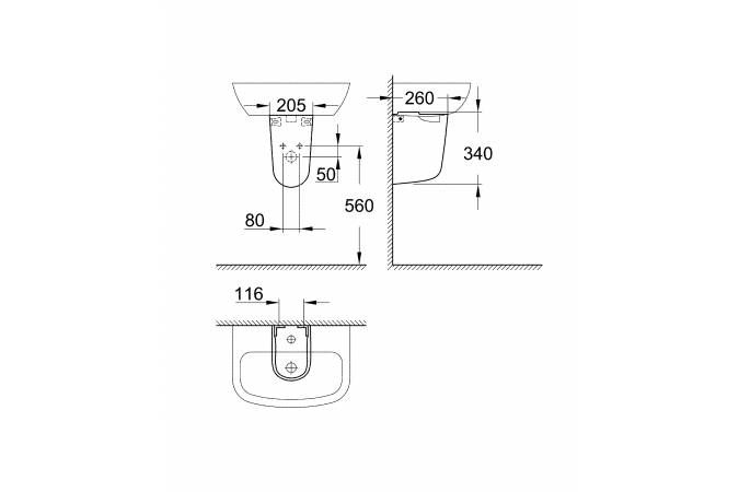 ✔️Раковина Grohe Bau Ceramic 55 см 39440000 купить за 32 400 тенге в Казахстане г. Астане, Алмате, Караганде