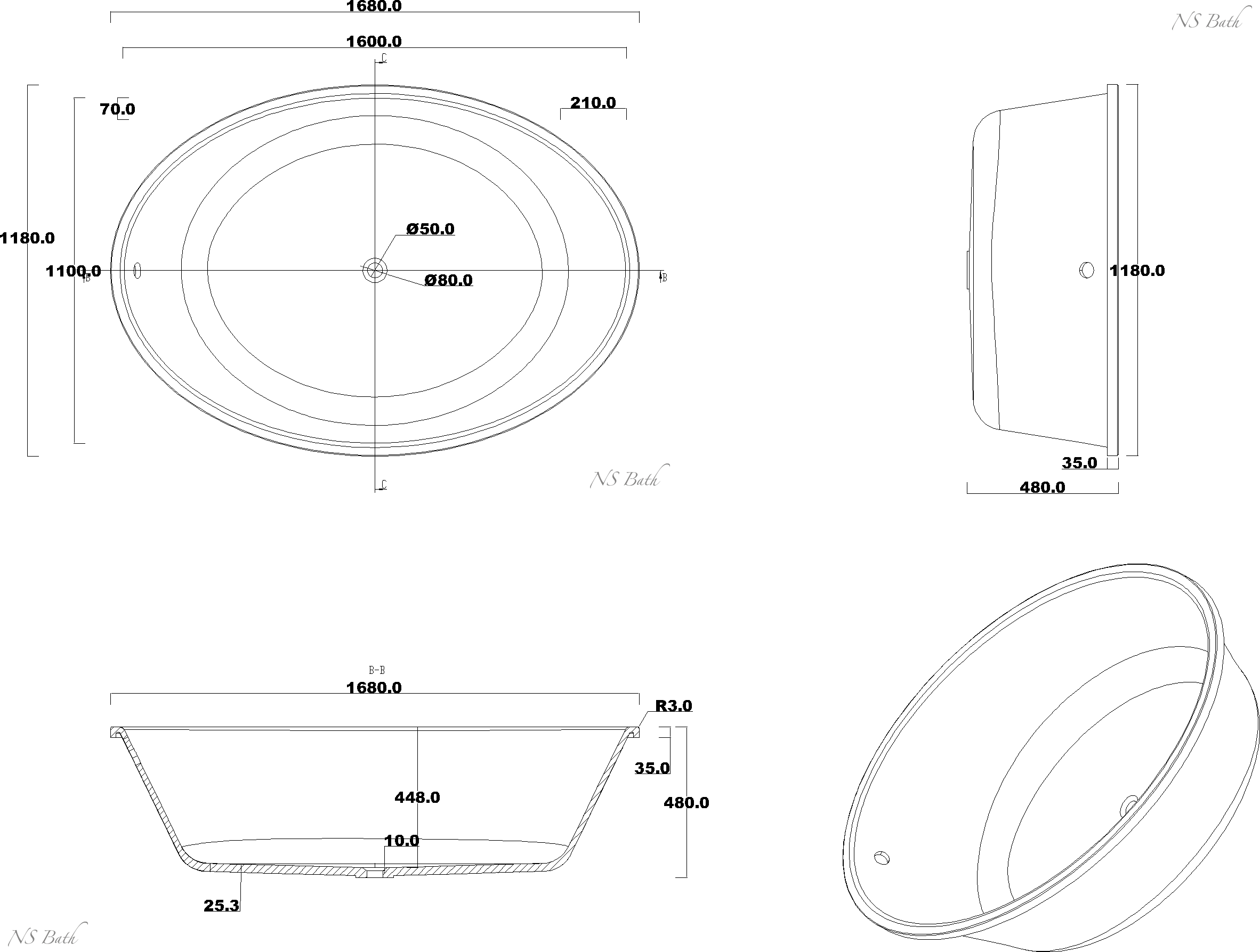 ✔️Ванна NS Bath NSB-17120 купить за 2 913 300 тенге в Казахстане г. Астане, Алмате, Караганде