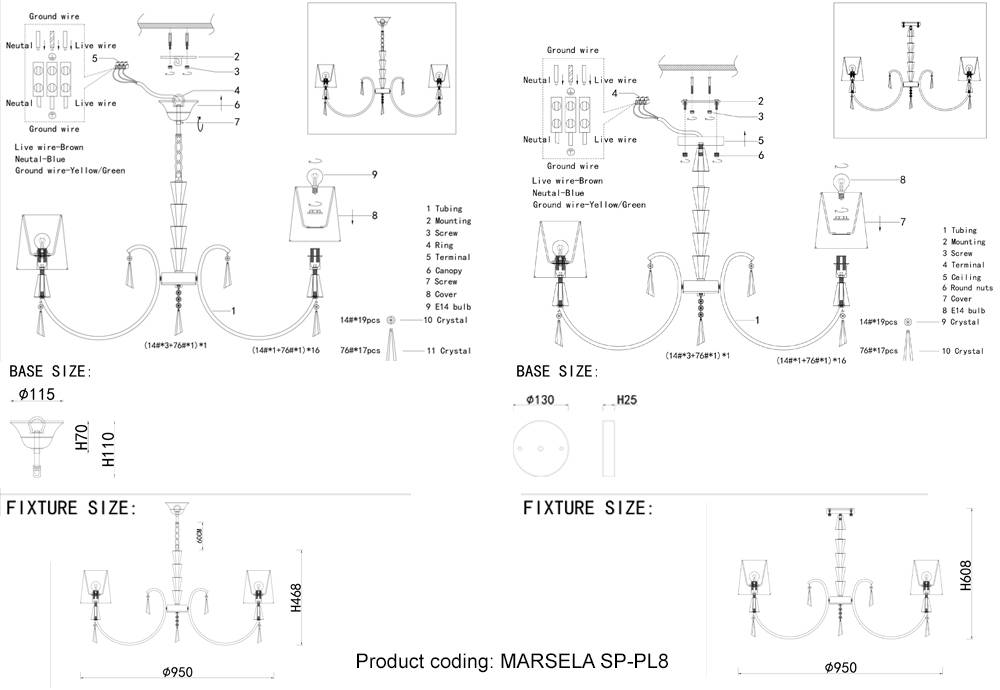 ✔️Люстра Crystal Lux MARSELA SP-PL8 NICKEL купить за 252 400 тенге в Казахстане г. Астане, Алмате, Караганде