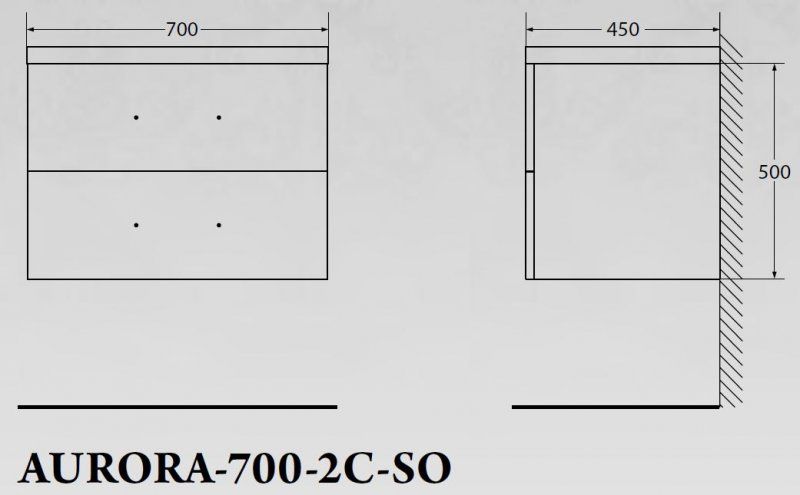 ✔️Тумба с раковиной подвесная BelBagno AURORA AURORA-700-2C-SO-RNN купить за 166 200 тенге в Казахстане г. Астане, Алмате, Караганде