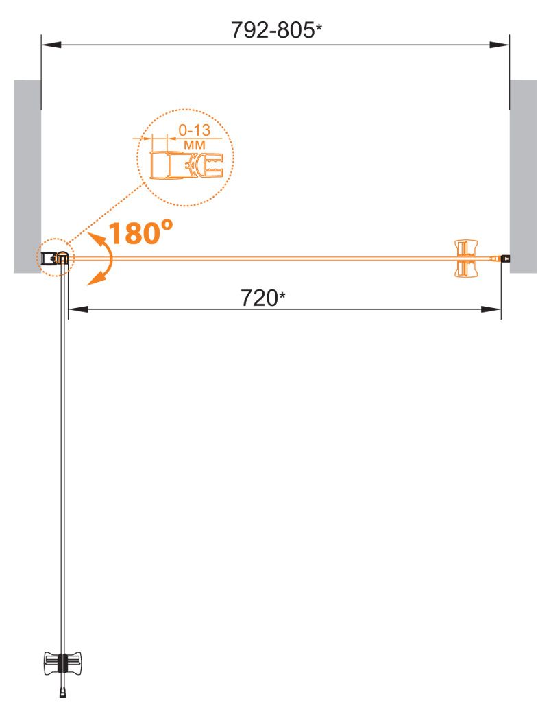 ✔️Душевая дверь в нишу Cezares Eco ECO-O-B-1-70-P-Cr купить за 175 100 тенге в Казахстане г. Астане, Алмате, Караганде