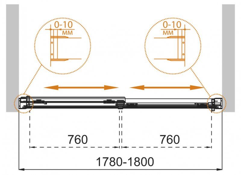 ✔️Шторка на ванну Cezares Tandem-Soft TANDEM-SOFT-VF-2-180/145-C-Cr-IV купить за 352 500 тенге в Казахстане г. Астане, Алмате, Караганде