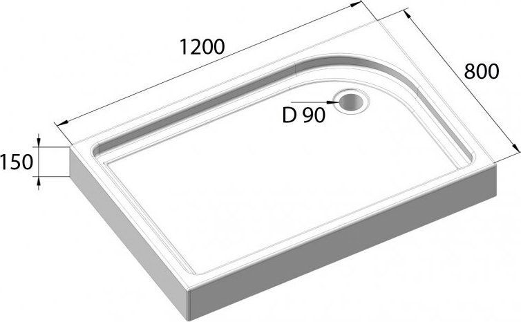 ✔️Поддон акриловый Belbagno TRAY-BB-AH-120/80-15-W-L купить за 125 200 тенге в Казахстане г. Астане, Алмате, Караганде