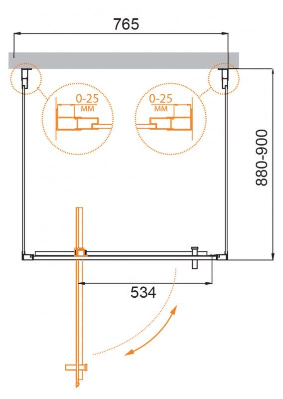 ✔️Душевой уголок Cezares Molveno MOLVENO-BA2-80/90-C-Cr-IV купить за 445 500 тенге в Казахстане г. Астане, Алмате, Караганде