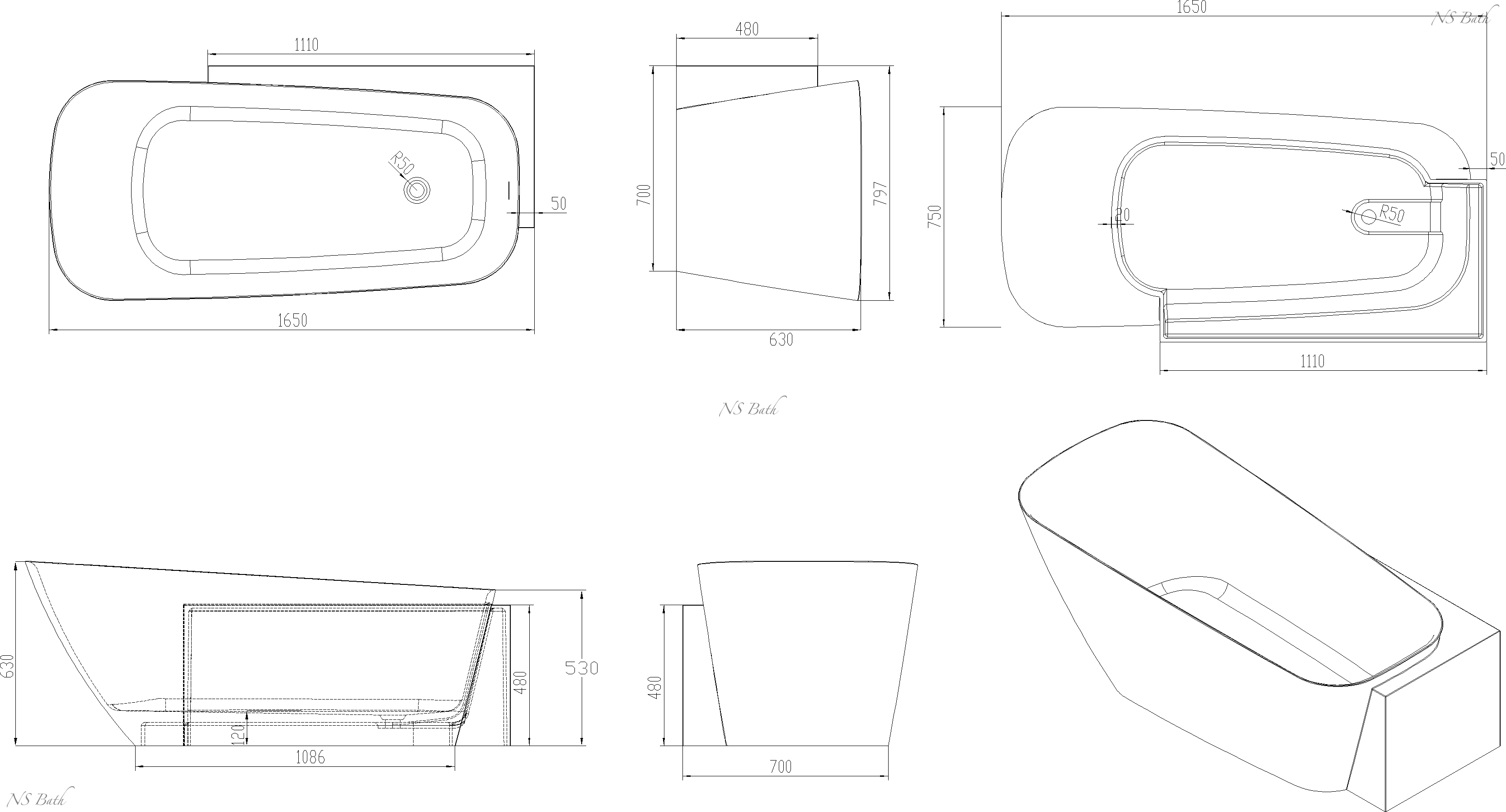 ✔️Ванна NS Bath NSB-16805-P купить за 3 350 300 тенге в Казахстане г. Астане, Алмате, Караганде