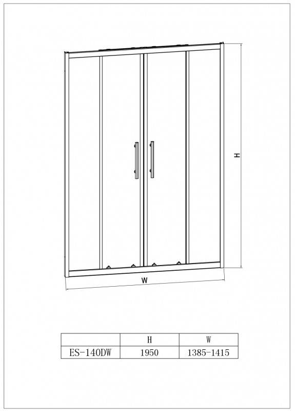 ✔️Душевая дверь в нишу ESBANO ES-140DW ESDN140DW купить за 211 700 тенге в Казахстане г. Астане, Алмате, Караганде