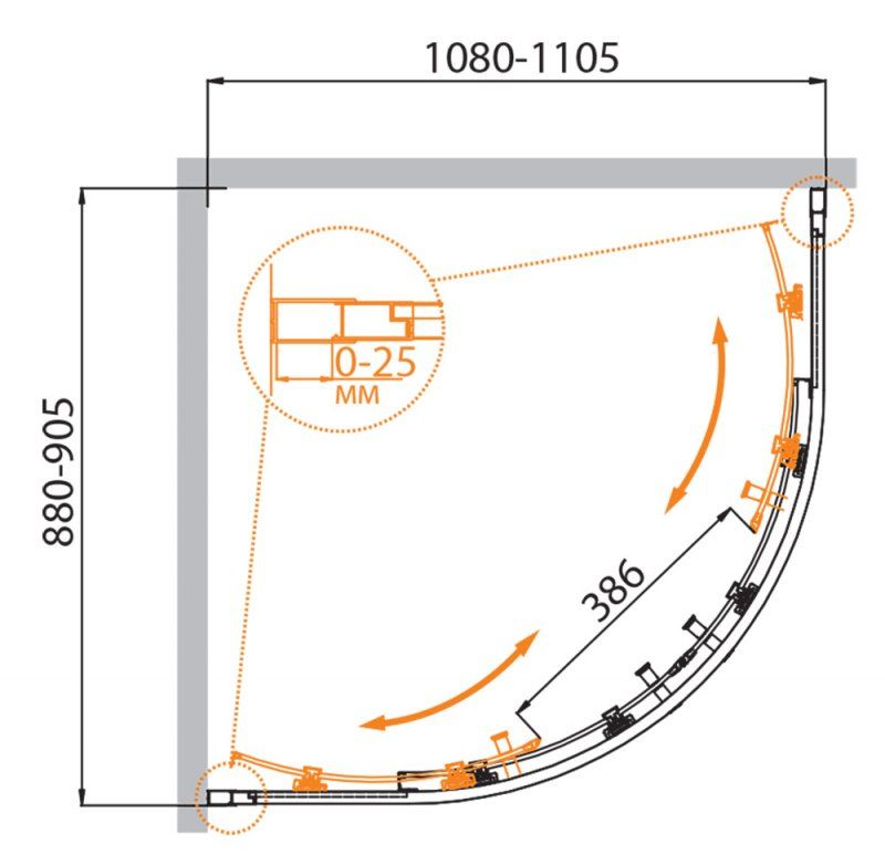 ✔️Душевой уголок Cezares Molveno MOLVENO-RH-2-110/90-P-Cr купить за 370 500 тенге в Казахстане г. Астане, Алмате, Караганде