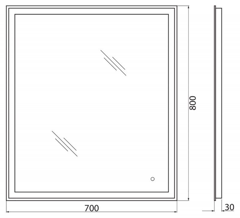 ✔️Зеркало  BelBagno  SPC-GRT-700-800-LED-TCH купить за 79 000 тенге в Казахстане г. Астане, Алмате, Караганде