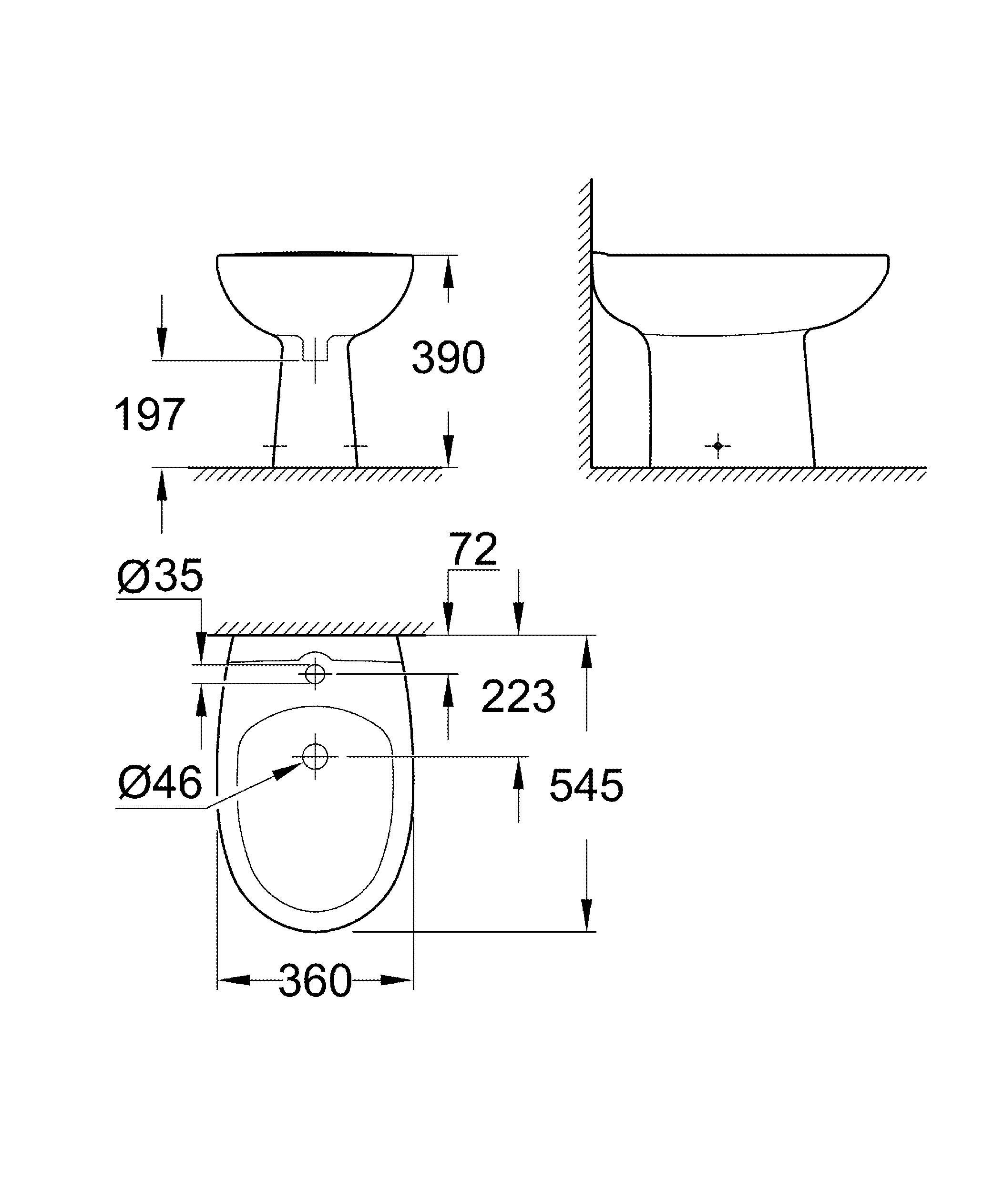 ✔️Биде напольное Grohe Bau Ceramic 39432000 купить за 102 300 тенге в Казахстане г. Астане, Алмате, Караганде