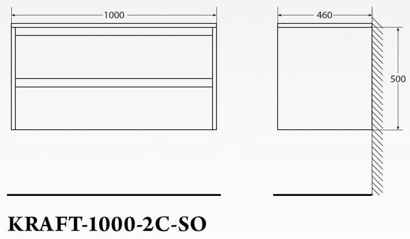 ✔️Тумба с раковиной подвесная BelBagno KRAFT KRAFT-1000-2C-SO-PP купить за 232 700 тенге в Казахстане г. Астане, Алмате, Караганде