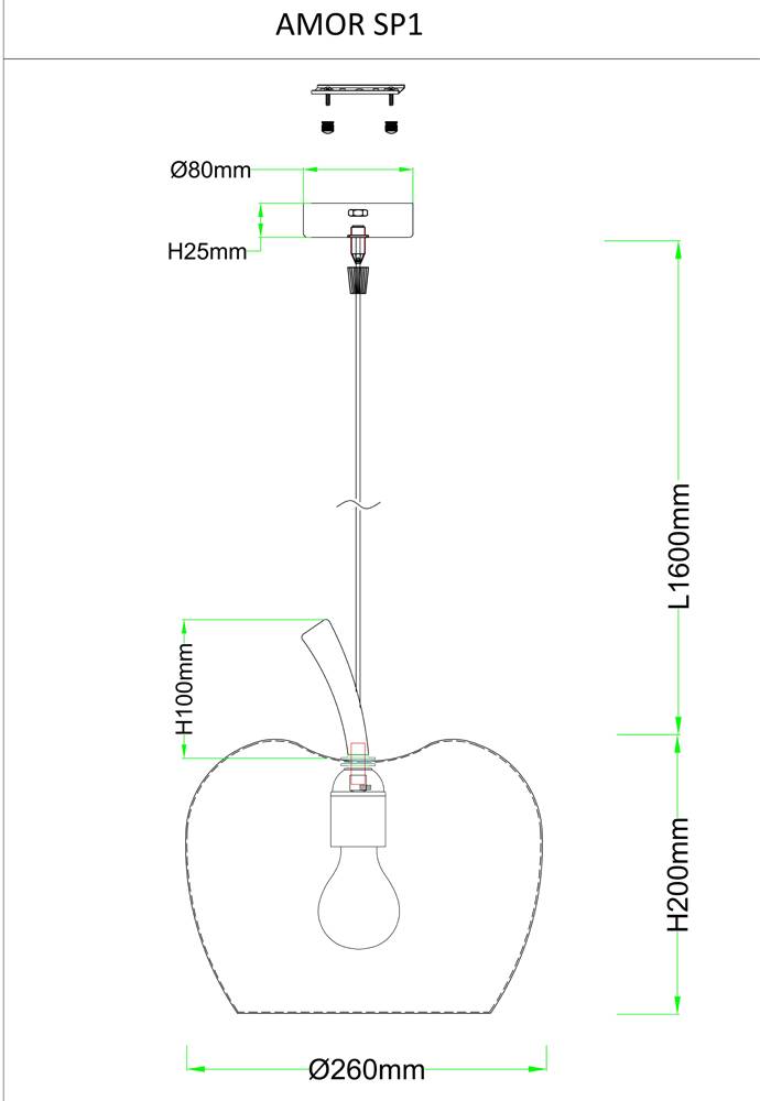 ✔️Подвесной светильник Crystal Lux AMOR SP1 LIGHT GREEN купить за 70 600 тенге в Казахстане г. Астане, Алмате, Караганде