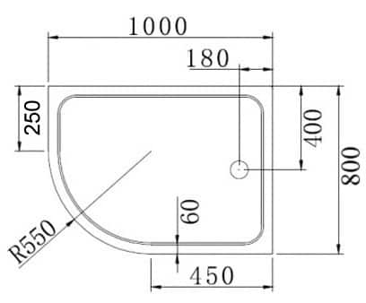 ✔️Поддон акриловый Cezares TRAY-A-RH-100/80-550-15-W-R купить за 161 700 тенге в Казахстане г. Астане, Алмате, Караганде