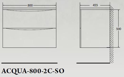 ✔️Тумба с раковиной подвесная BelBagno ACQUA ACQUA-800-2C-SO-BL купить за 238 100 тенге в Казахстане г. Астане, Алмате, Караганде