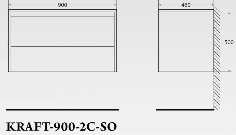 ✔️Тумба с раковиной подвесная BelBagno KRAFT KRAFT-900-2C-SO-RGB купить за 222 900 тенге в Казахстане г. Астане, Алмате, Караганде