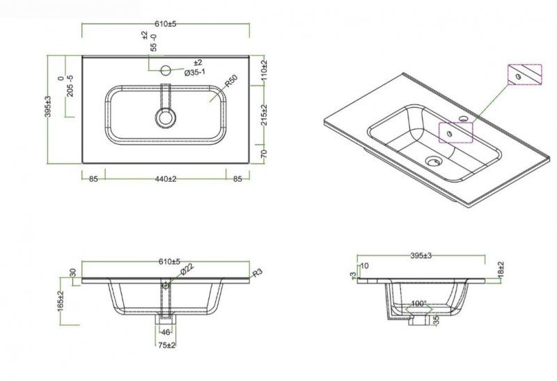 ✔️Раковина BelBagno KRAFT39 BB600/390ETL купить за 1 тенге в Казахстане г. Астане, Алмате, Караганде