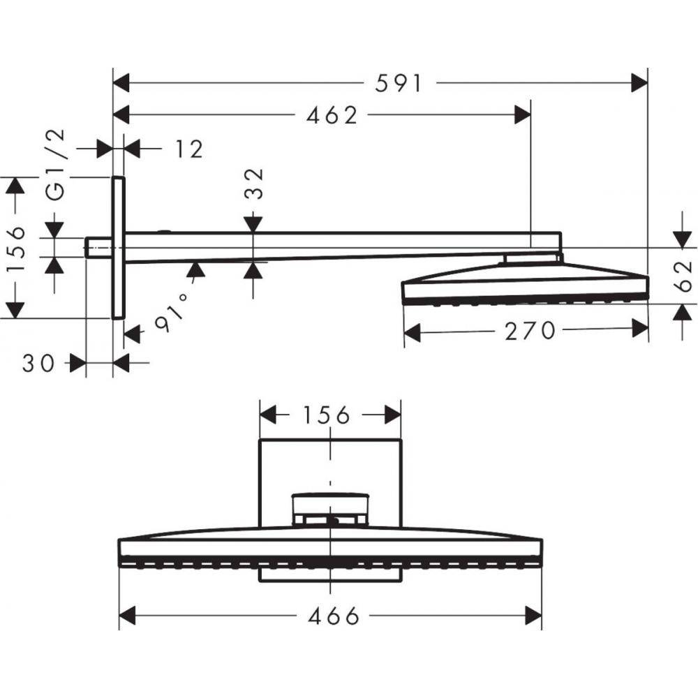 ✔️Верхний душ Hansgrohe Rainmaker Select 460 24003400  купить за 961 800 тенге в Казахстане г. Астане, Алмате, Караганде