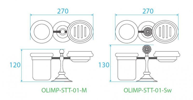 ✔️Стакан/мыльница подвесные Cezares Olimp OLIMP-STT-02-M купить за 145 000 тенге в Казахстане г. Астане, Алмате, Караганде