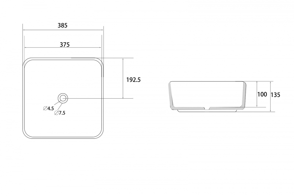 ✔️Накладная раковина ABBER Rechteck AC2211MB купить за 54 400 тенге в Казахстане г. Астане, Алмате, Караганде