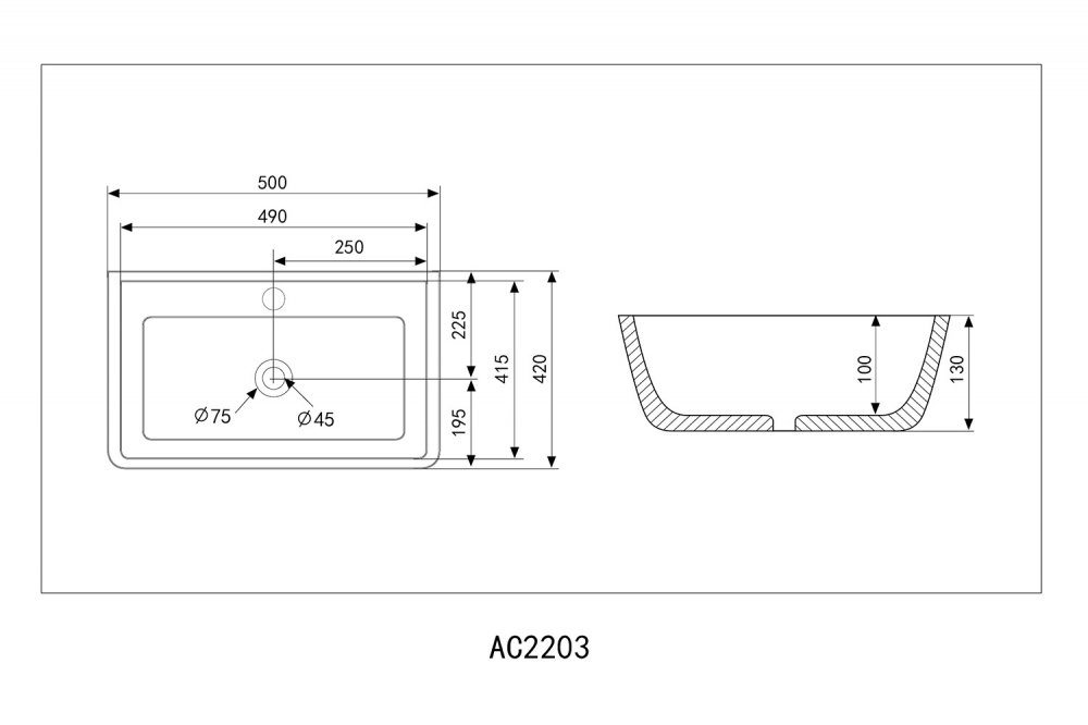 ✔️Накладная раковина ABBER Rechteck AC2203MB купить за 80 400 тенге в Казахстане г. Астане, Алмате, Караганде