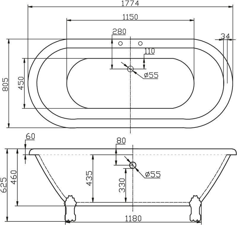 ✔️Акриловая ванна отдельностоящая BelBagno BB21 купить за 361 000 тенге в Казахстане г. Астане, Алмате, Караганде