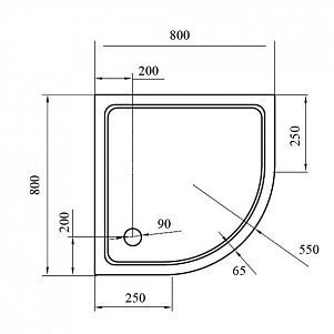 ✔️Поддон из стеклокомпозита Cezares TRAY-M-R-80-550-35-W купить за 67 100 тенге в Казахстане г. Астане, Алмате, Караганде