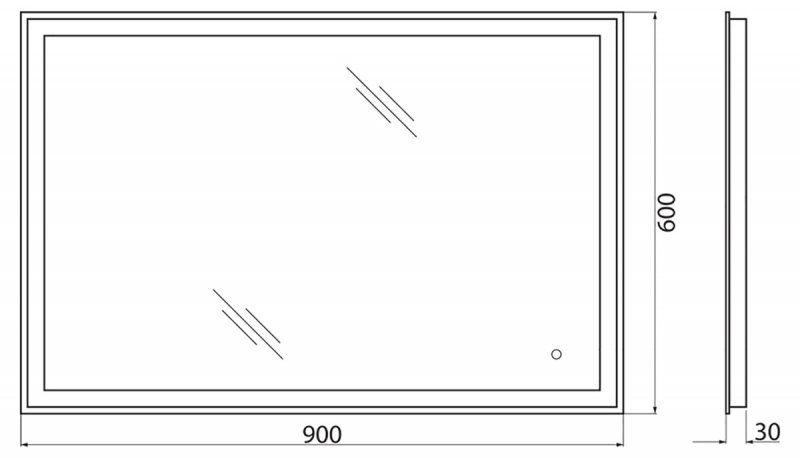 ✔️Зеркало  BelBagno  SPC-GRT-900-600-LED-TCH купить за 78 200 тенге в Казахстане г. Астане, Алмате, Караганде