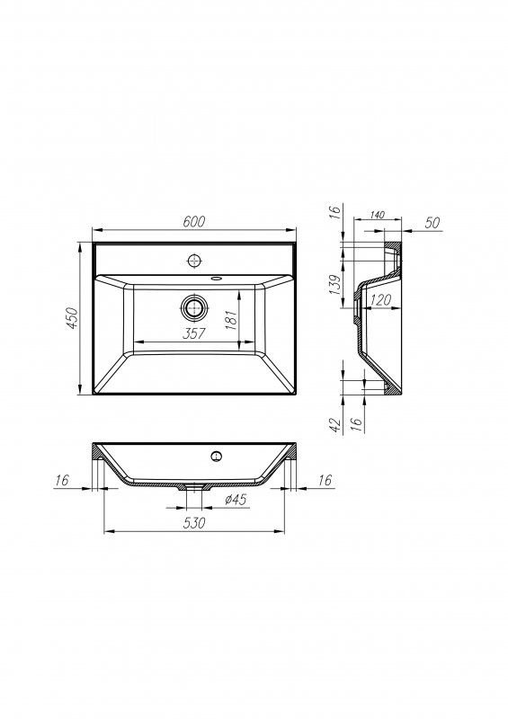 ✔️Раковина BelBagno AURORA BB600/450-LV-MR-AST купить за 1 тенге в Казахстане г. Астане, Алмате, Караганде