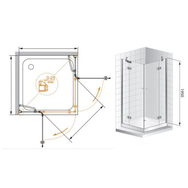 ✔️Душевой уголок Cezares Verona VERONA-W-A-2-120-C-Cr купить за 475 400 тенге в Казахстане г. Астане, Алмате, Караганде