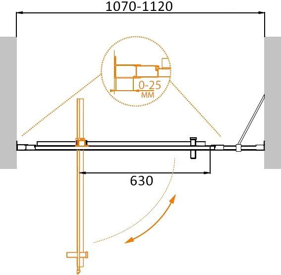 ✔️Душевая дверь в нишу Cezares Molveno MOLVENO-BA-11-90+20-C-Cr-IV купить за 283 100 тенге в Казахстане г. Астане, Алмате, Караганде