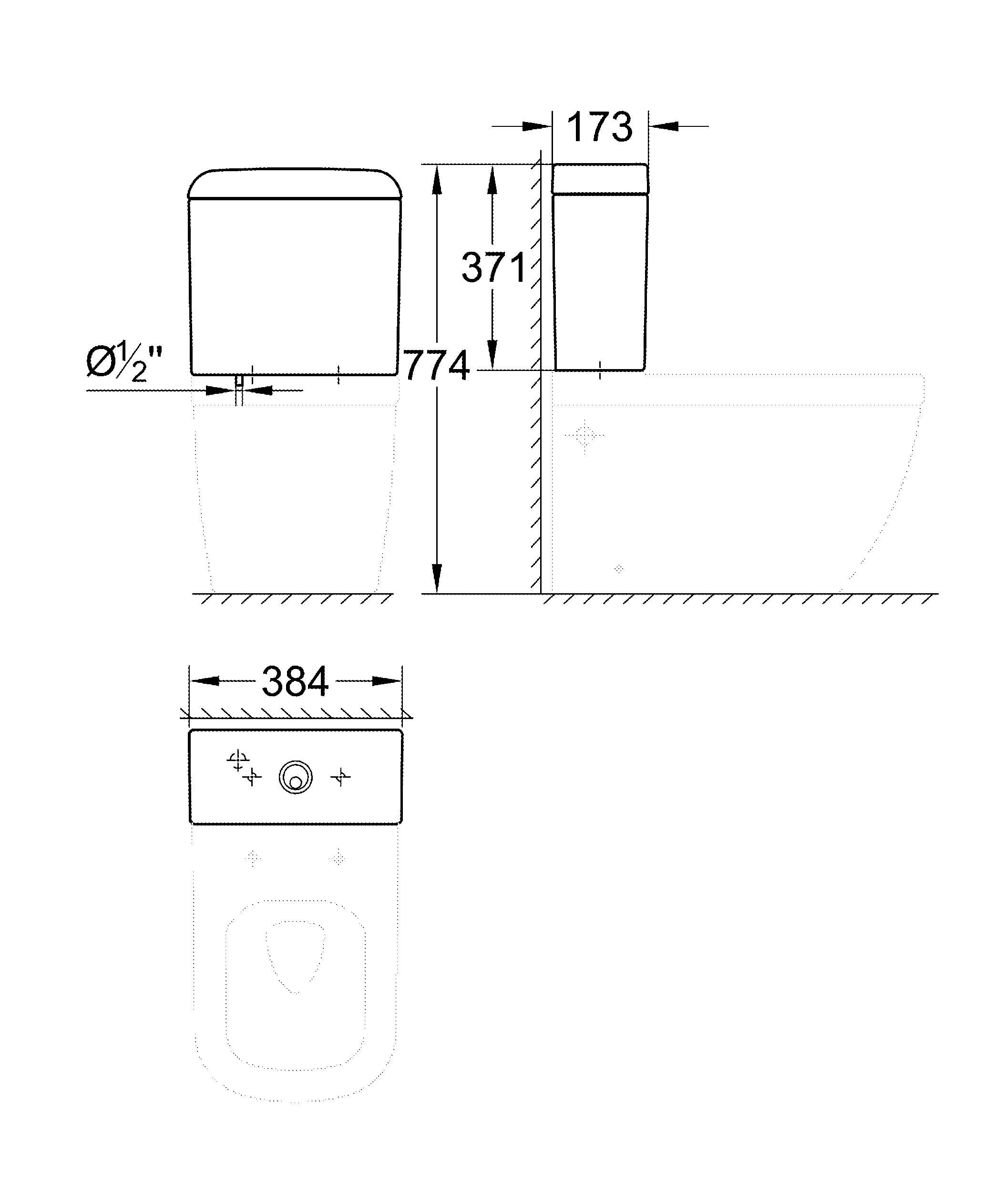 ✔️Смывной бачок для унитаза Grohe Euro Ceramic 39332000 купить за 113 400 тенге в Казахстане г. Астане, Алмате, Караганде