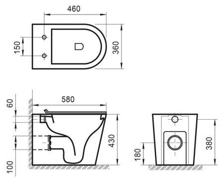 ✔️Унитаз приставной BelBagno Flay-R BB1003CBR купить за 137 200 тенге в Казахстане г. Астане, Алмате, Караганде